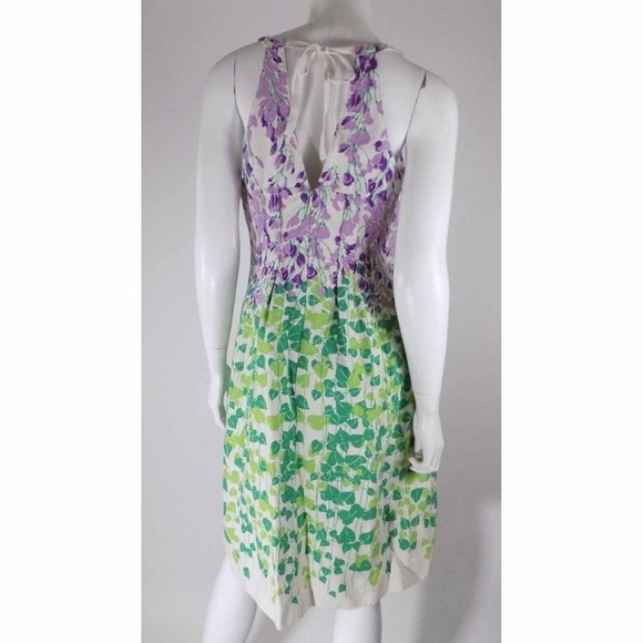 Anthropologie Purple and Green Floral Dress - Picture 6 of 8